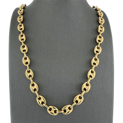 gucci gold chain necklaces|14k gold Gucci link chain.